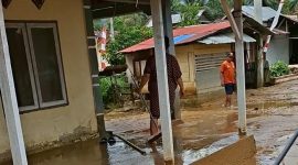 Banjir yang melanda wilayah Kabupaten Bolaang Mongondow, Sulawesi Utara. (Dok. BPBD Kabupaten Bolaang Mongondow)